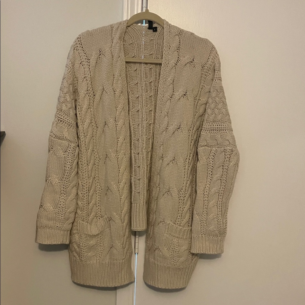 T.J.Maxx Beige Cable Knit Cardigan